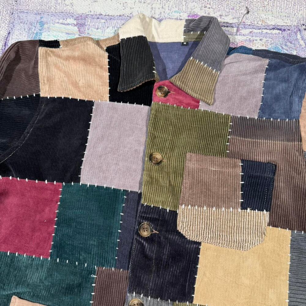 Custom patchwork corduroy jacket size medium - Picture 3 of 6